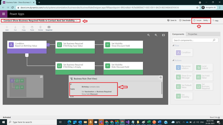 Business Rules with Scope Entity and Server-Side Execution